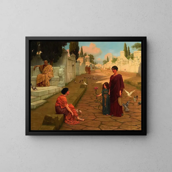 Utanför Pompeis port - John William Godward — inramlat konstverk på väggen