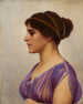 Studie av en klassisk skönhet - John William Godward — vy av konstverket