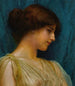 Studie av ett flickhuvud - John William Godward — vy av konstverket
