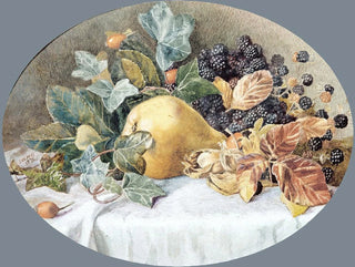 Naturtavla med frukt - John William Hill — vy av konstverket