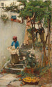 En orange trädgård - John William Waterhouse — vy av konstverket