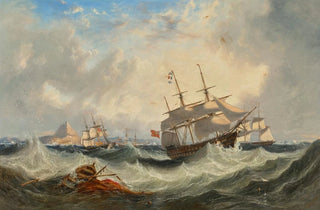 John Wilson Carmichael - A 74 calling for a pilot off Gibraltar with shipping beyond.webp
