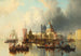 Venise, animation nära Punta della Dogana och Santa Maria della Salute - Josef Carl Berthold Püttner — vy av konstverket