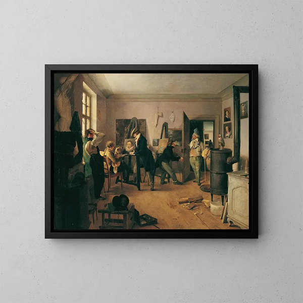La salle des scolaires - Josef Danhauser — inramlat konstverk på väggen