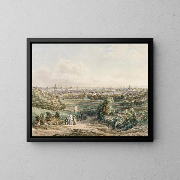 Vue de Vienne depuis Döbling - Josef Gerstmeyer — inramlat konstverk på väggen