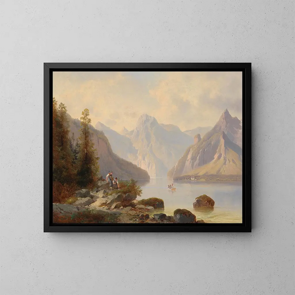 Vue sur le lac Königsee - Josef Thoma — inramlat konstverk på väggen