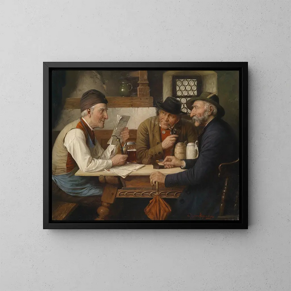 La ronde de l'auberge - Josef Wagner-Höhenberg — inramlat konstverk på väggen