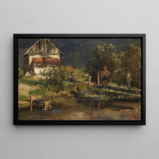 Josef Wenglein - Am Weiher mit Kalkofen.webp