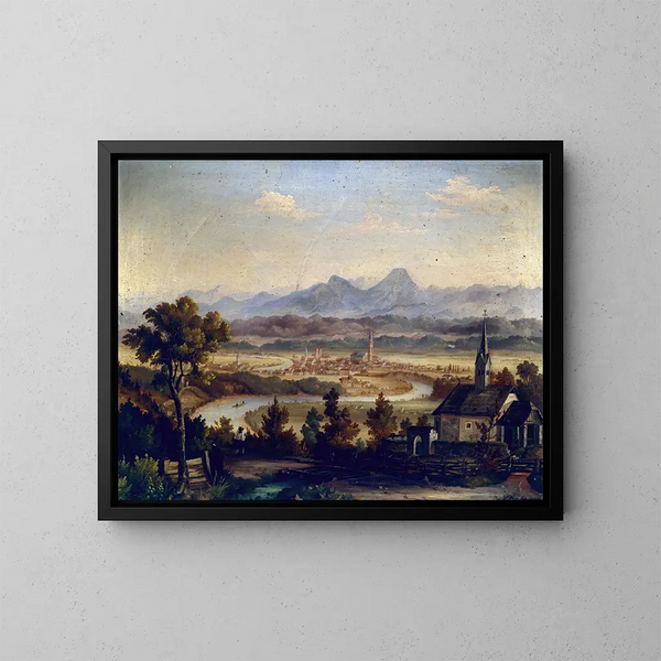 Vue sur Villach - Josef Willroider — inramlat konstverk på väggen