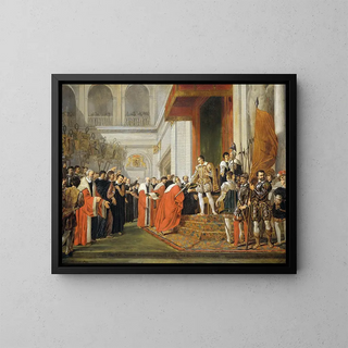 L'Union d'Utrecht - Joseph Denis Odevaere — inramlat konstverk på väggen