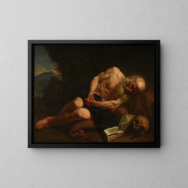 Saint Jérôme - Joseph Marie Vien — inramlat konstverk på väggen