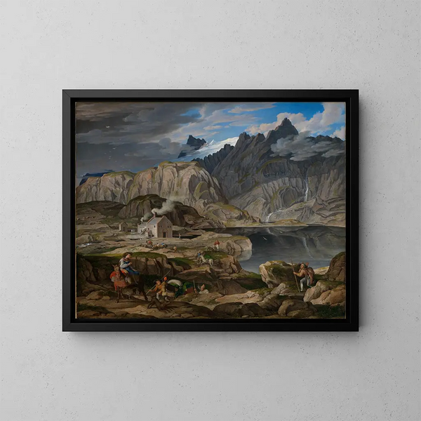 L'hospice du col du Grimsel - Joseph Anton Koch — inramlat konstverk på väggen