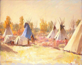 Le Tipi bleu - Joseph Henry Sharp — vy av konstverket