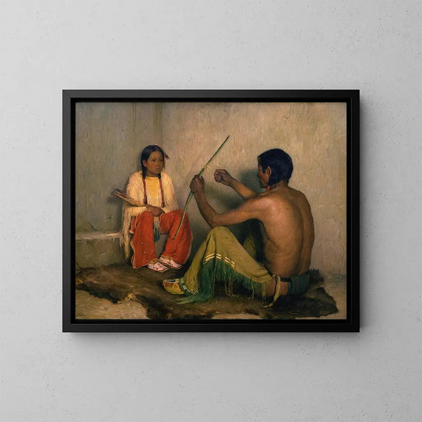 L'arc brisé - Joseph Henry Sharp — inramlat konstverk på väggen