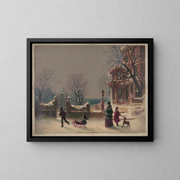 La première neige - Joseph Hoover — inramlat konstverk på väggen