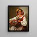 La fille aux fleurs - Joseph Lavos — inramlat konstverk på väggen