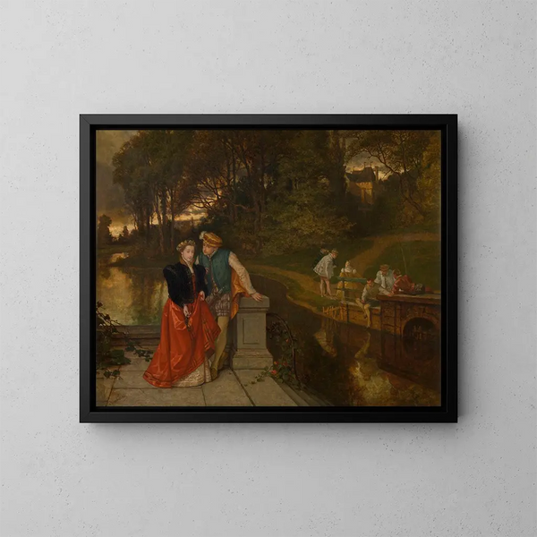 Amants dans le parc - Joseph Lies — inramlat konstverk på väggen