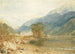 En vy från Saint-Michel Bonneville Savoie-slottet från floden Arves stränder - Joseph Mallord William Turner — vy av konstverket