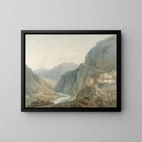 Uppgången mot Terni-fallet - Joseph Mallord William Turner — inramlat konstverk på väggen