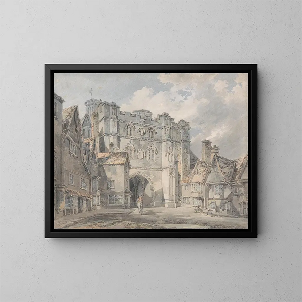 porten till kyrkans Christ i Canterbury - Joseph Mallord William Turner — inramlat konstverk på väggen