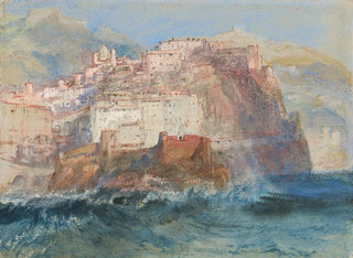 Gênes vy över havet med Santa Maria Assunta-kyrkan i Carignano - Joseph Mallord William Turner — vy av konstverket
