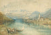 Vue vers le lac de Thoune depuis l'opposé de Scherzligen avec le château de Schadau et le Niesen au loin, Suisse - Joseph Mallord William Turner — vy av konstverket