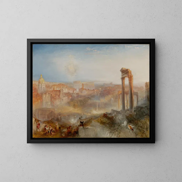 Rome moderne, Campo Vaccino - Joseph Mallord William Turner — inramlat konstverk på väggen