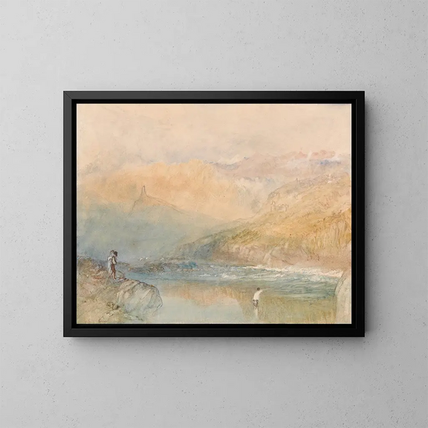på Mosel nära Traben-Trarbach - Joseph Mallord William Turner — inramlat konstverk på väggen