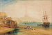 staden och slottet i Scarborough på morgonen, pojkar som fångar krabbor - Joseph Mallord William Turner — vy av konstverket