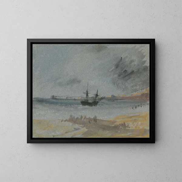 Färjad skepp vid Brighton - Joseph Mallord William Turner — inramlat konstverk på väggen