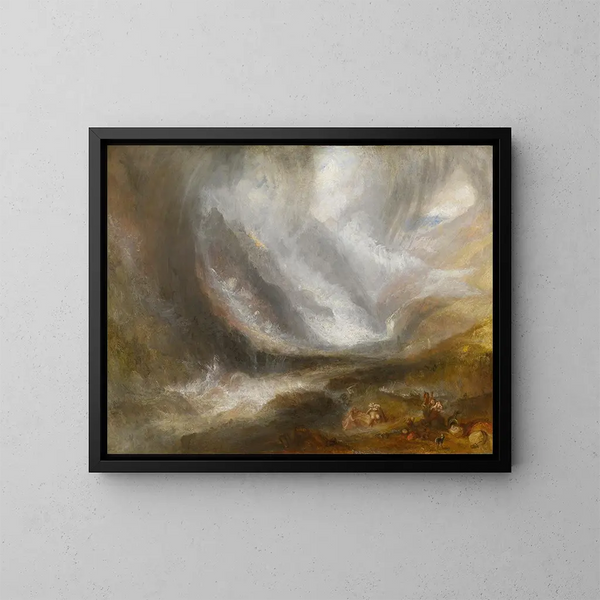 Vallée d'Aoste: snöstorm, lavin och åska - Joseph Mallord William Turner — inramlat konstverk på väggen
