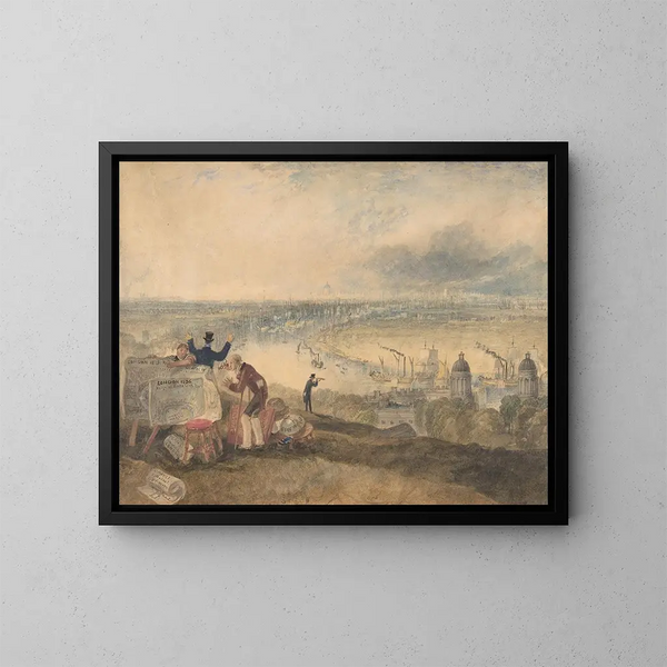 Vue de Londres depuis Greenwich - Joseph Mallord William Turner — inramlat konstverk på väggen