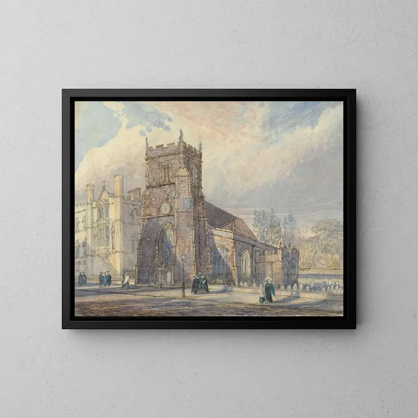Saint Botolph i Cambridge och Corpus Christi College - Joseph Murray Ince — inramlat konstverk på väggen