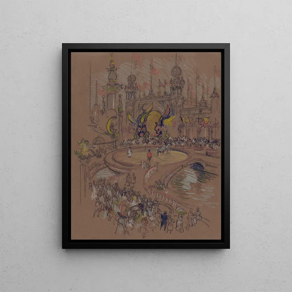 Coney Island - Joseph Pennell — inramlat konstverk på väggen