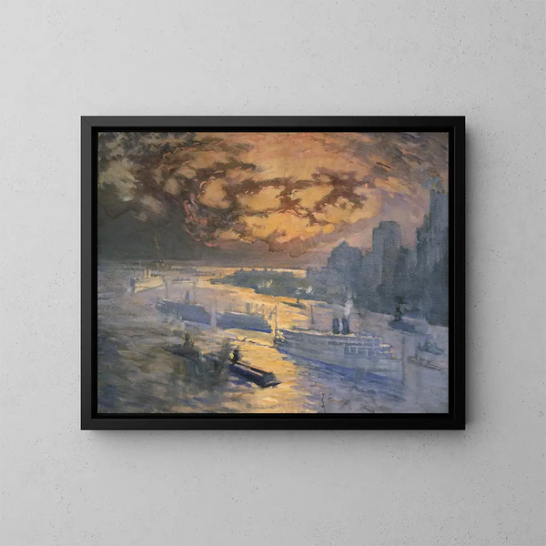 Rivière réfléchissante - Joseph Pennell — inramlat konstverk på väggen