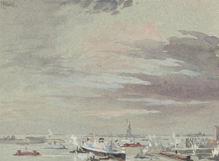 Joseph Pennell - The Harbor and the Statue of Liberty.webp