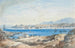 Vue de la flotte au mouillage au large de Corfou prise depuis l'île de Vido - Joseph Schranz — vy av konstverket