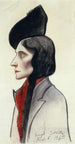 Portrait de Clara Fasano - Joseph Stella — vy av konstverket