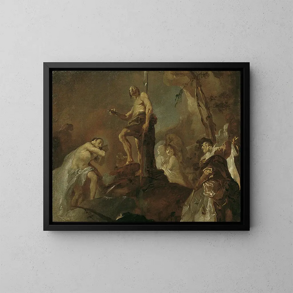 Le Baptême du Christ - Joseph Winterhalder le Jeune — inramlat konstverk på väggen
