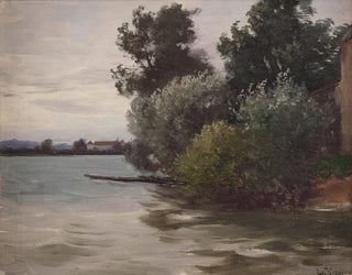 vid Chiemsee - Joseph Wopfner — vy av konstverket