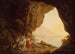 Grotte vid havsstranden i kungariket Neapel med banditer vid solnedgången - Joseph Wright de Derby — vy av konstverket