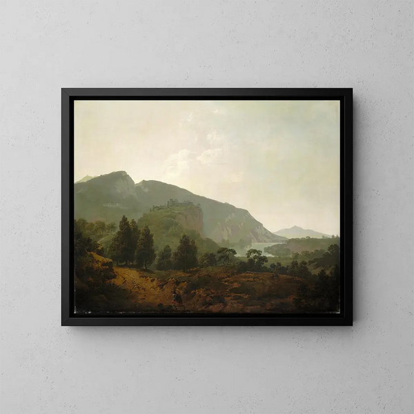 Landskap Italien - Joseph Wright de Derby — inramlat konstverk på väggen