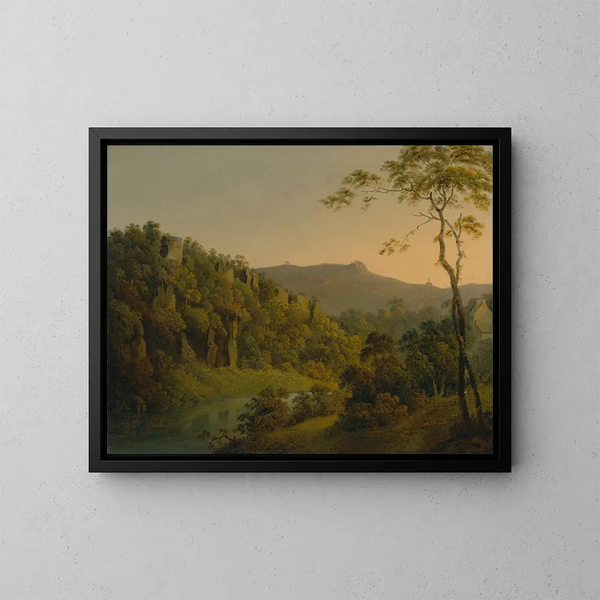 Vue de Matlock Dale vers l'escarpement de Black Rock - Joseph Wright de Derby — inramlat konstverk på väggen