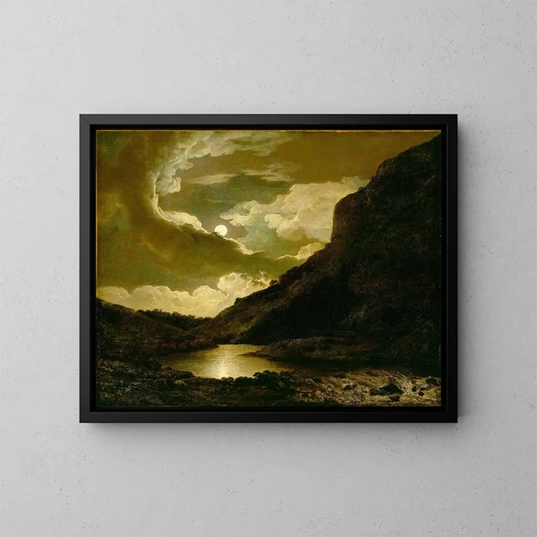 Matlock Tor au clair de lune - Joseph Wright de Derby — inramlat konstverk på väggen