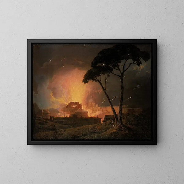 La Girandole annuelle au Castel Sant'Angelo à Rome - Joseph Wright de Derby — inramlat konstverk på väggen
