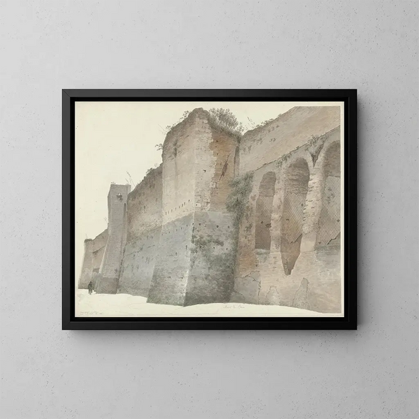 Le mur aurélien à Rome - Josephus Augustus Knip — inramlat konstverk på väggen