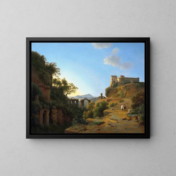 Le golfe de Naples avec l'île d'Ischia au loin - Josephus Augustus Knip — inramlat konstverk på väggen