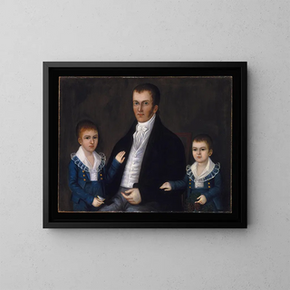 John Jacob Anderson och son John och Edward - Joshua Johnson — inramlat konstverk på väggen
