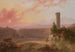 Vue du lac de Nemi au coucher du soleil - Joshua Shaw — vy av konstverket
