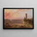 Vue du lac de Nemi au coucher du soleil - Joshua Shaw — inramlat konstverk på väggen